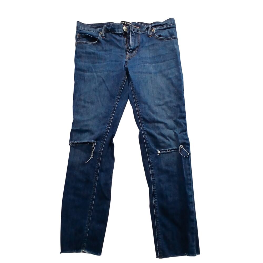 Express Girlfriend Jeans Womens Size 6 Mid Rise Distressed Ankle Denim